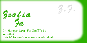 zsofia fa business card